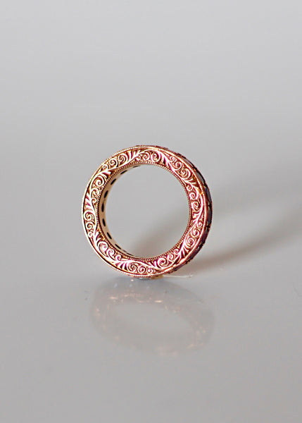 18ct Rose Gold Eternity Ring With Aquamarine