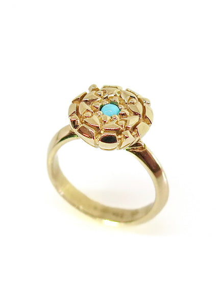 Button ring with Turquoise