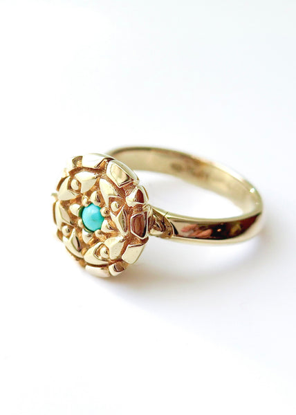 Button ring with Turquoise