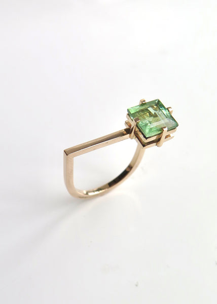 Annie ring with Prasiolite and Green Tourmalines